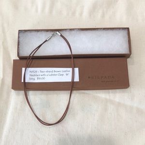 Silpada 2- strand brown leather necklace 16” N1129